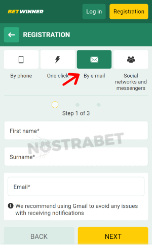 betwinner registration by email