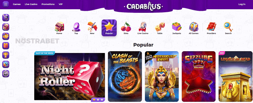 Cadabrus casino games