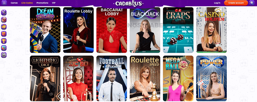 Cadabrus live casino games