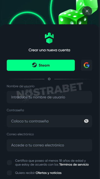 ingrese el código de promoción de gamdom