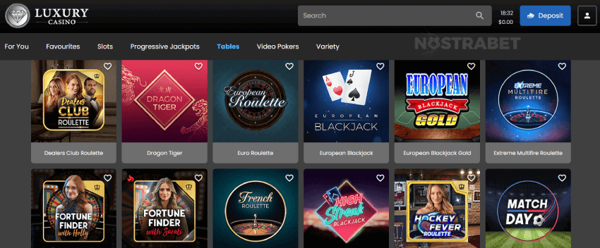 luxury casino table games Canada