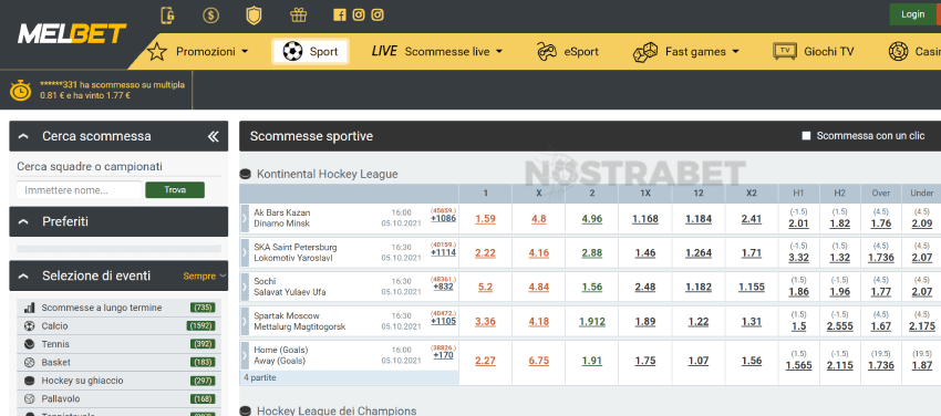 scommesse sportive melbet