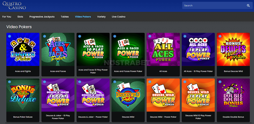 Quatro casino Canada video poker