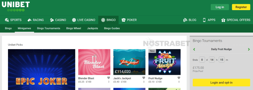 unibet bingo minigames