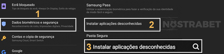 Aplicativos de origem desconhecida no Android